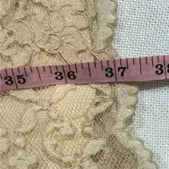 Vintage 60s Ivory Lace MOD Short Sleeve Dress Sz Small Summer Knee Length - Picture 9 of 12